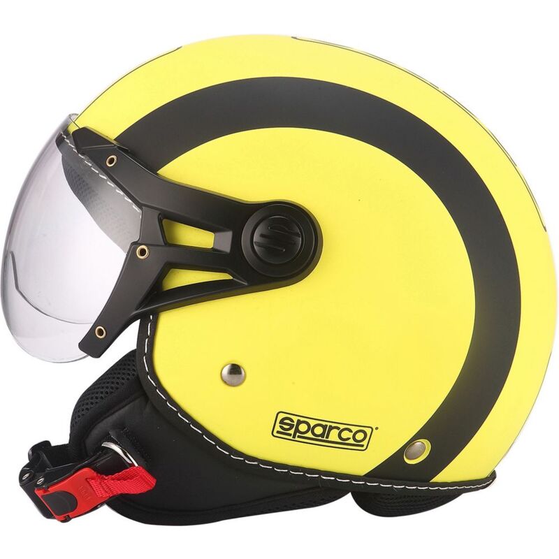 Casco moto SP501 taglia XL con visiera antigraffio giallo e nero