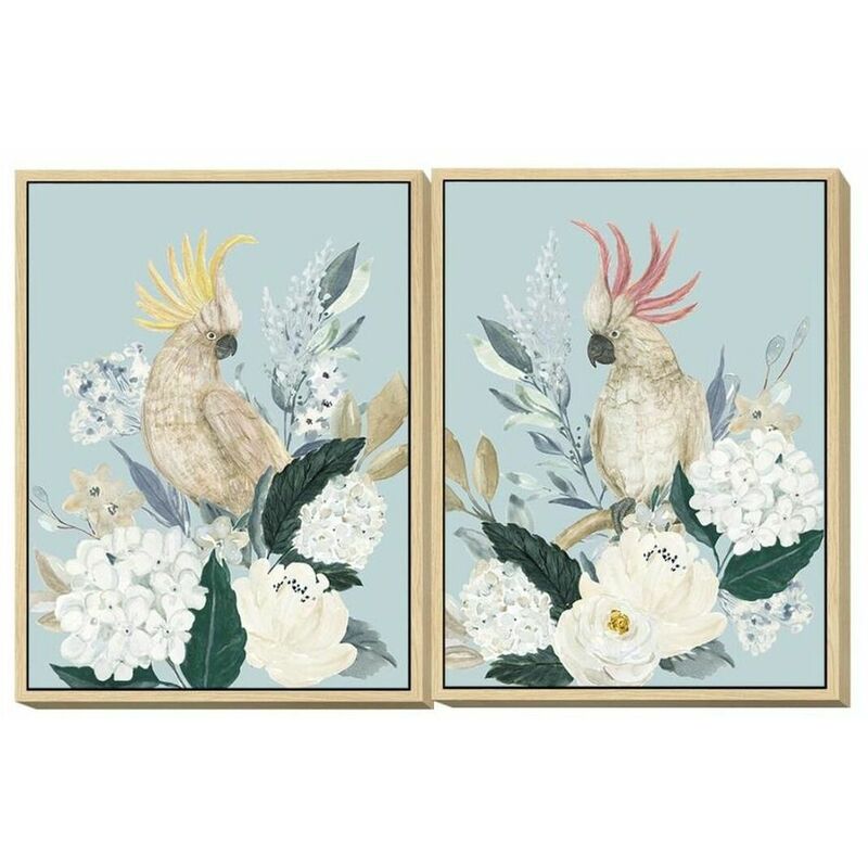 Quadro DKD Home Decor 60 x 4 x 80 cm Fiori Tropicale (2 Unità)