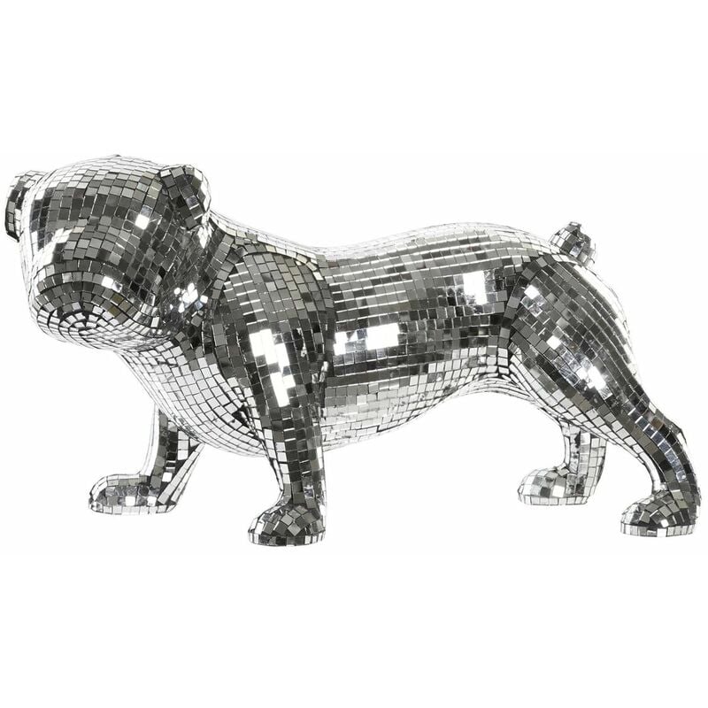 Statua Decorativa DKD Home Decor Inglese Argentato Bulldog Resina Moderno  (45,5 x 21,5 x 25 cm)