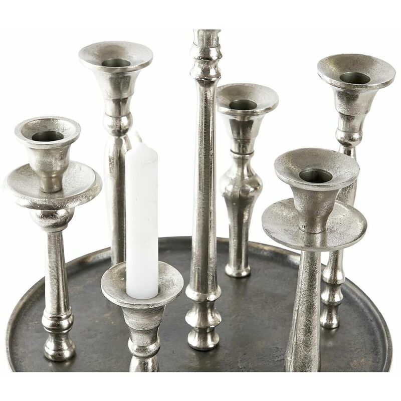 Candelabro DKD Home Decor 15 x 20 x 41 cm Champagne Nero Alluminio Moderno  (2 Unità)