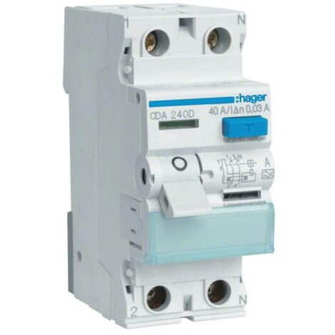 Interruttore Magnetotermico Automatico Differenziale 1p+N 32A C 4.5Ka 30Ma  AC 2M HAGER - ADC832H