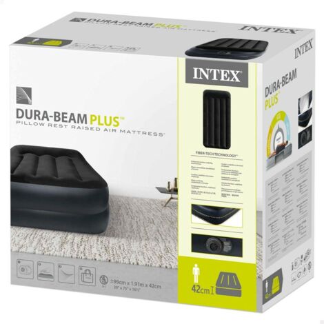 materasso matrimoniale gonfiabile intex airbed dura-beam standard prestige  downy colore verde scuro, 152x203x25 cm