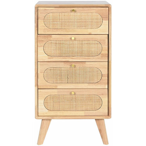 Cassettiera DKD Home Decor Naturale Metallo Legno d'albero della gomma 40 x  30 x 78