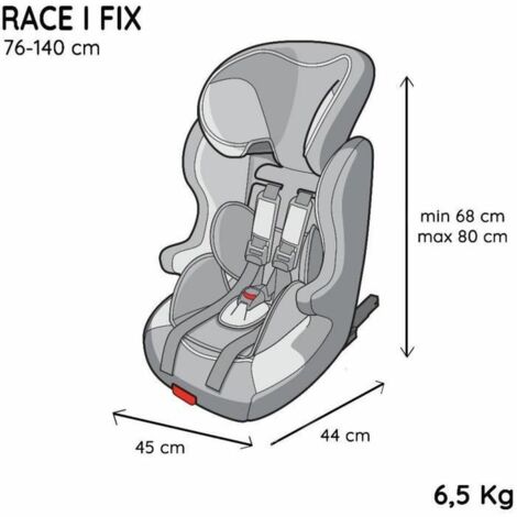 Nania - Seggiolino auto isofix RACE I FIX 76-140 cm R129 i-Size - Per  bambini da 3 a 10 anni - Poggiatesta regolabile in altezza - Base  reclinabile - Made in France (Accesso nero) : : Prima infanzia