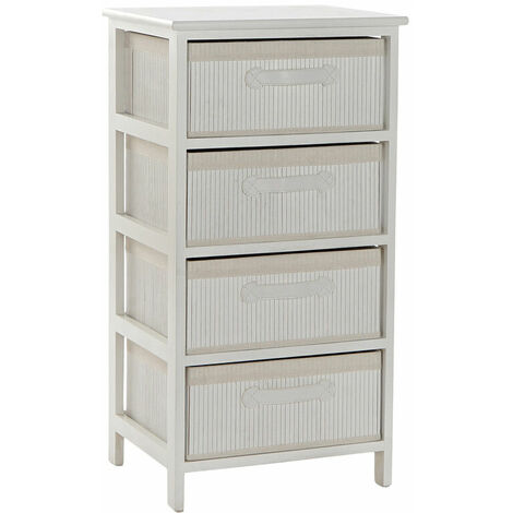 Cassettiera DKD Home Decor Bianco Bambù Legno di paulownia 42 x 32