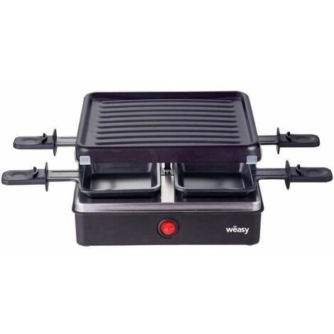 Bestron Mini Raclette, Per 1-2 persone, Rivestimento antiaderente, 350 W,  Rosso/Nero 