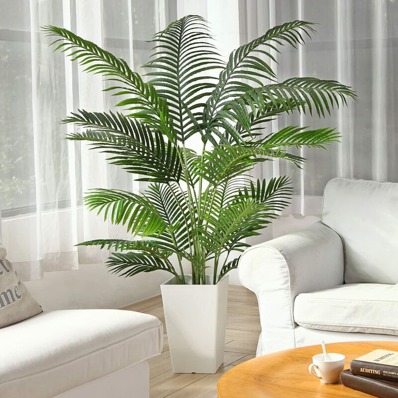 Dremisland Planta De Palma De Areca Artificial Grandes De Maceta 160cm Palmera Falsa Con 15 Grandes Planta Artificial Interior Y Exterior Decorativa Para El Hogar Oficina Jardín Regalo De Inauguración