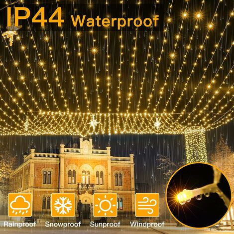 Guirnalda de luces navideñas LED 100M 1000 LED IP44 a prueba de agua con control remoto 8 modos Decoración de fiesta para Navidad Boda Blanco cálido
