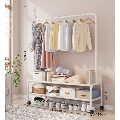 Perchas para colgar ropa de madera maciza blanca para colgar ropa de hotel,  10 piezas para ahorrar espacio (color: A)