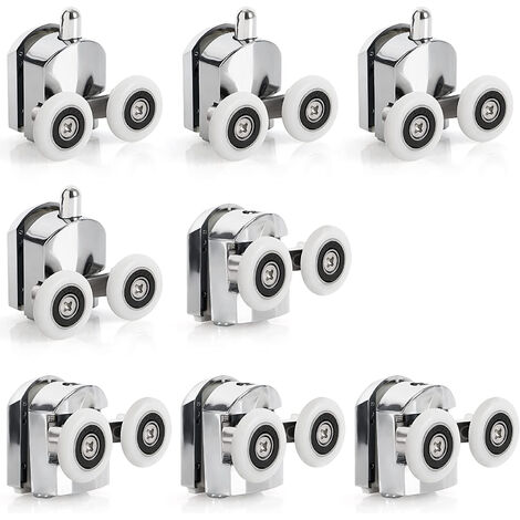 Ruedas corredizas para puerta de ducha, rueda corredera para puerta de ducha de aleación de Zinc, ruedas gemelas de repuesto de 23mm de diámetro para baño