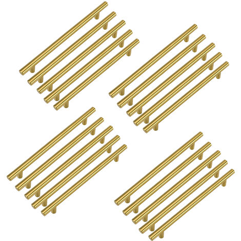 20 piezas manija dorada para muebles, manija para gabinete de cocina, manija para cajón de latón de 128mm, manija para gabinete de cocina de acero inoxidable