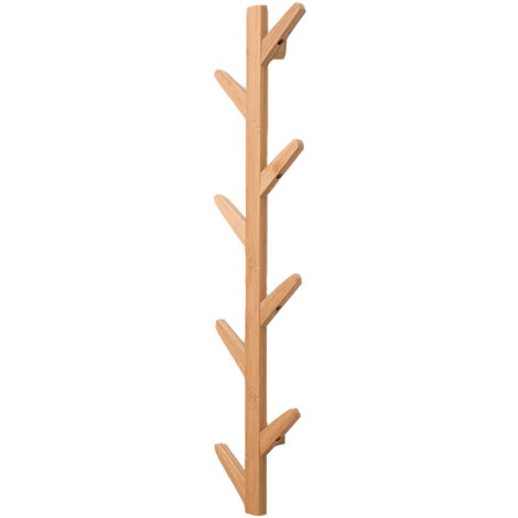 FREOSEN Perchero de Pared de Madera - Forma de Árbol - 8 Ganchos - 98x25x7cm