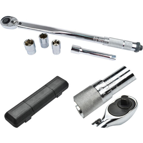 Llave dinamométrica 1/2 Llave rotativa con 3 puntas 17-19-21mm 28-210nm y caja