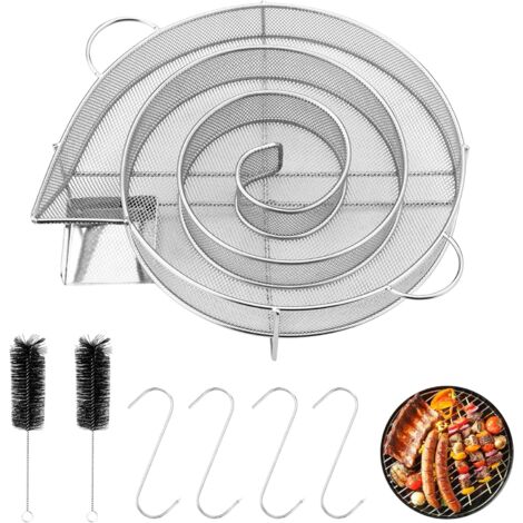 Generador de humo redondo para ahumador, carne, pescado, barbacoa, parrilla con cepillo y gancho, ahumador de carne para parrillas, hervidores, ahumadores y hornos, fumadores reutilizables