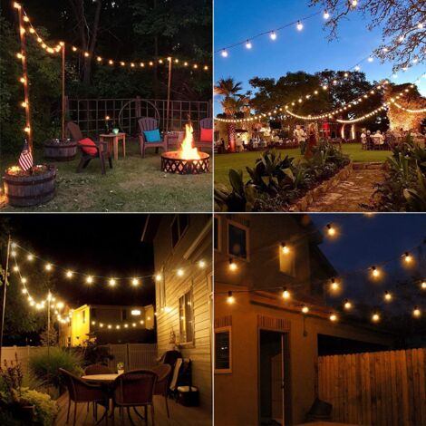 Guirnalda De Luces LED Exterior 7.5m 200 LED - Impermeable IP44, 8 Modos, Temporizador, Blanco Cálido