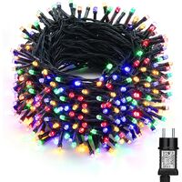Guirnalda de luces LED para exteriores de 50m, 500 LED multicolores con enchufe para Navidad, boda, fiesta, hogar y jardín