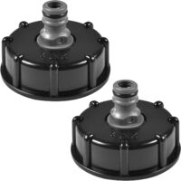 Adaptador de tapa de tanque de agua, tapa de tanque IBC, conector IBC S60x6, tapa de orificio de rosca de 1/2 pulgada, adecuado para conectar manguera de jardín, tanque de agua de lluvia IBC