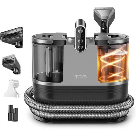 TAB Fleckenreiniger FastHeating Polsterreiniger für Teppiche, Vorleger, Polster, Treppen, Autos Waschsauger TeppichreinigerWaschen mit 60℃ heißem WasserZwei-Tank-Technologie14KPa Starke Saugkraft