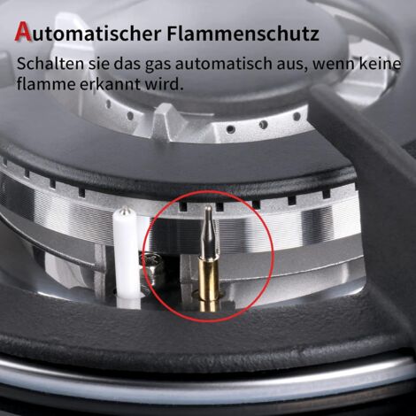 BRANDT Gaskochfeld 7800W, 58 Cm Breit, 4 Gasbrenner, Weiß Mit Emaillierten Grillrosten