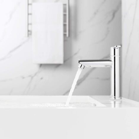 ONECE Kaltwasserhahn Gäste WC Wasserhahn Kaltwasser Standventil Kaltwasserarmatur aus Messing, Kleine Armatur nur Kaltwass mit Anschlussschlauch, Chrom