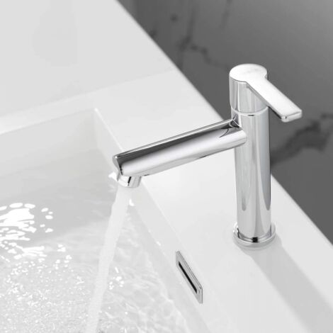 ONECE Kaltwasserhahn Gäste WC Wasserhahn Kaltwasser Standventil Kaltwasserarmatur aus Messing, Kleine Armatur nur Kaltwass mit Anschlussschlauch, Chrom