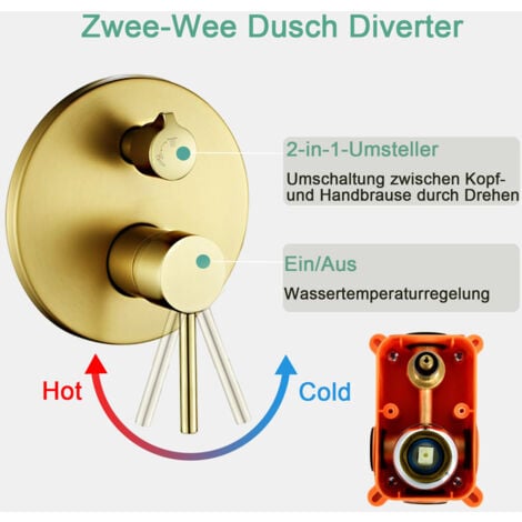 Unterputz Duschsysteme Gold Duschset Messing Edelstahl Duscharmatur Set Runden Dusche Regendusche Set mit Handbrause