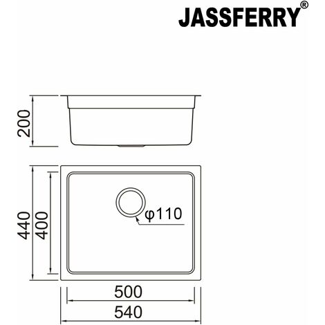 JASSFERRY Round Bowl Kitchen Sink Stainless Steel Single Circle