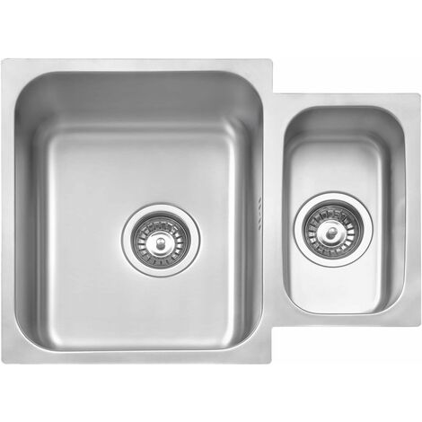 JASSFERRY Undermount Stainless Steel Kitchen Sink 1.5 One Half Bowl with Strainer Waste, 580 X 440 mm