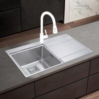 JASSFERRY Stainless Steel Kitchen Sink 860 x 520mm,1 Bowl Sinks with Right Hand Drainer