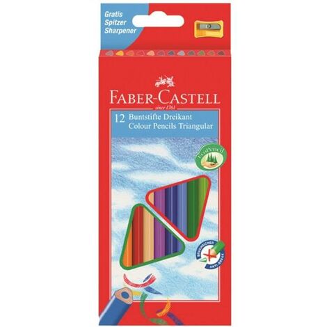 FABER-CASTELL Matite colorate Eco triangolari - diametro mina 3 mm - con  temperino - colori assortiti - Faber Castell - Matite Colorate
