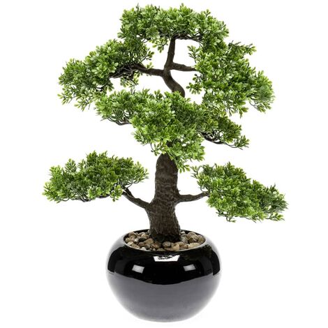 Emerald Ficus Artificiale Mini Bonsai 47 cm 420006 Verde