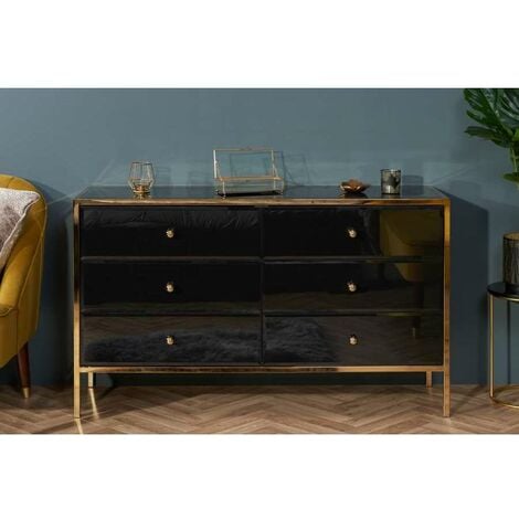 Black and gold 6 deals drawer dresser