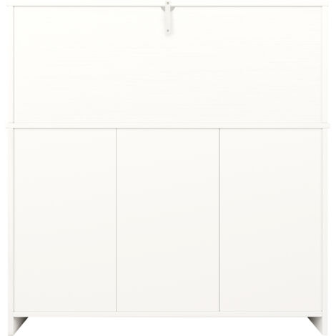 Buffet moderne 120x40x120, rangement à plusieurs niveaux, blanc (1/5)