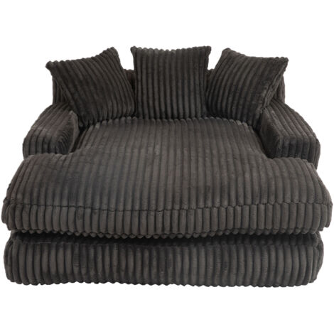 Liberté – Canapé-lit en velours noir avec 3 coussins – Structure en éponge haute densité – Confort ergonomique – Dimensions : 200x90cm