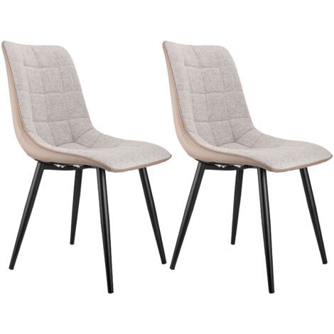 Chaises de Salle à Manger 47x44x89cm, lot de 2,vintage,gris (1/5)