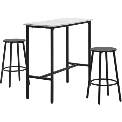 Ensemble tabourets de bar 100 x 40 x 90cm, avec 2 tabourets, blanc (1/5)