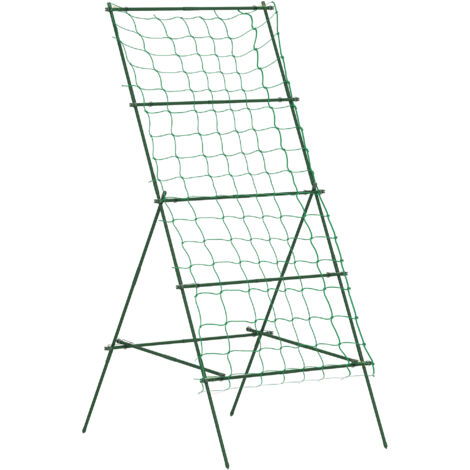 Treillis Grille en acier inoxydable pour les plantes grimpeuses ou légumes 101x133x227cm, vert (1/5)
