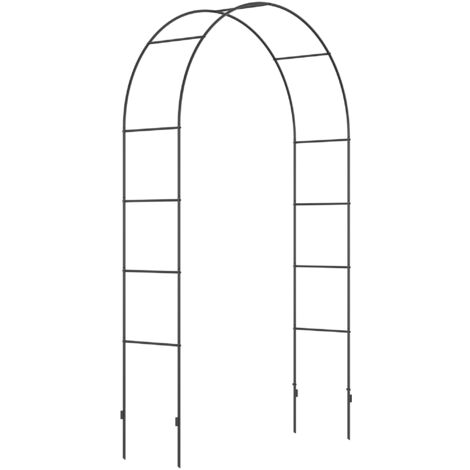 Treillis en arc pour jardin et Plante en métal 140x40x240cm, Noir (1/5)