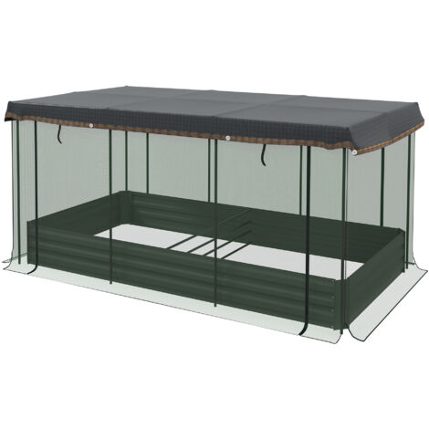 Serre basse en Acier pour terrasse avec porte-à-faux et protection solaire, 230x110cm, gris (1/5)