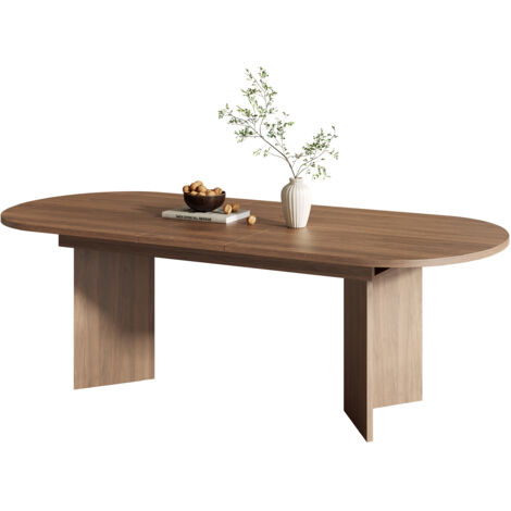 Table à Manger Extensible 160-200 x 90 cm - Table de Salle à Manger - 4 à 6 Convives - Angles Arrondis - Plateau Renforcé (1/5)