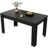 Table De Salle à Manger Contemporaine, Table à Manger Robuste, Table à Quatre Pieds,Noir