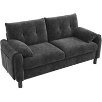 Canapé 2 places - meubles rembourrés -158x80x88.5 cm - tissu chenille - Gris