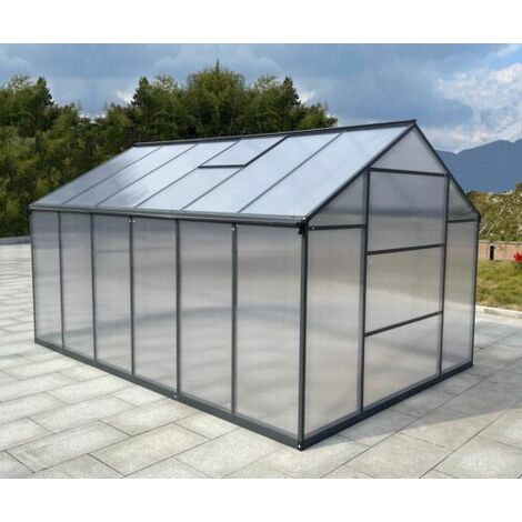 Gegaden Aluminium Gewächshaus für den Garten Mit 8 cm dickeres Fundament 228361210 Vielseitig nutzbar als Treibhaus, Gartenhaus,Aufzucht Tomatenhaus,Frühbeet und Pflanzenhaus, Grau