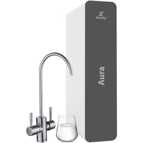 Kit Completo - Shurity Aura Depuratore acqua con Osmosi Inversa diretta Sottolavello - 2 vie, Liscia/Gassata ( Rubinetto e Kit Gasatura )