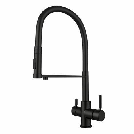 Shurity 365 Rubinetto da cucina con Doccetta 3 vie Nero Opaco