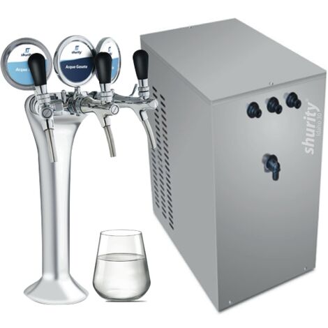 Refrigeratore acqua con Filtrazione 30Lt/h. Sottobanco Shurity Idaho - 3 vie, Liscia, Gassata e Fredda