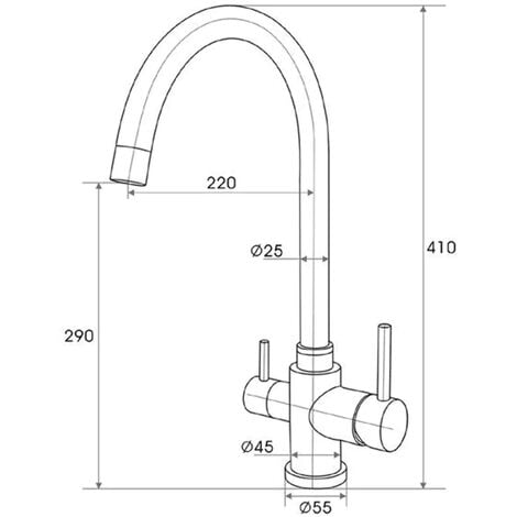 Rubinetto Da Cucina Shurity 350 3 Vie 3 8 Ottone Spazzolato