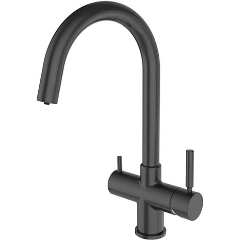 Rubinetto da cucina Shurity 410 4 vie 3/8" Nero Opaco