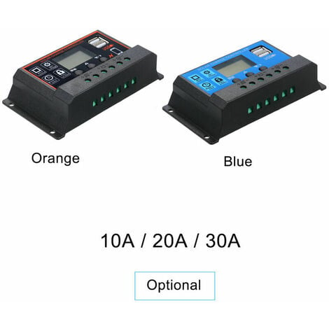 Solarregler 12V / 24V, USB-Ausgang 5V 2,5A, 20A - 20A