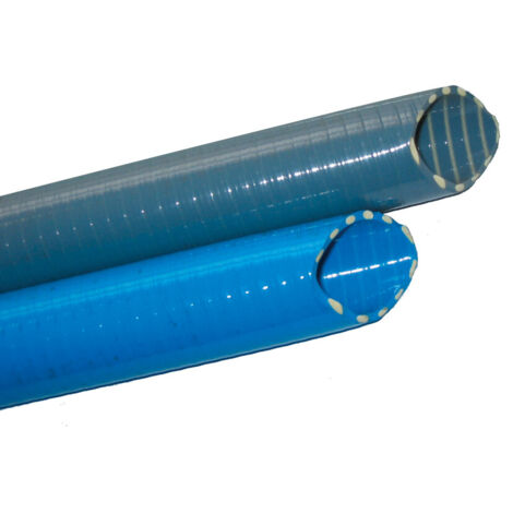 Tuyau souple PVC renforcé pour piscine Aquastar - Ø50 mm - 50m - 5 bar - Raccords en pvc faciles à coller - Bleu